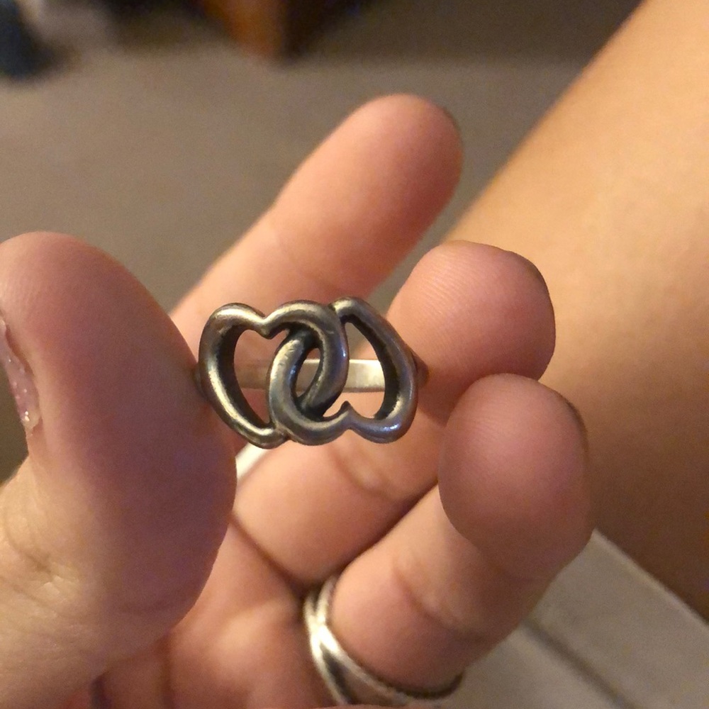 James Avery double heart ring